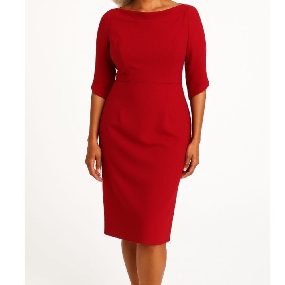 Black Halo Nuelle Sheath Dress Red Size 10 Like New